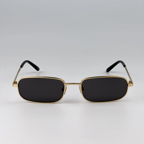 Gucci GG1457S 001 Sunglasses Gold Grey Rectangle Metal Unisex GG 1457S main image 12